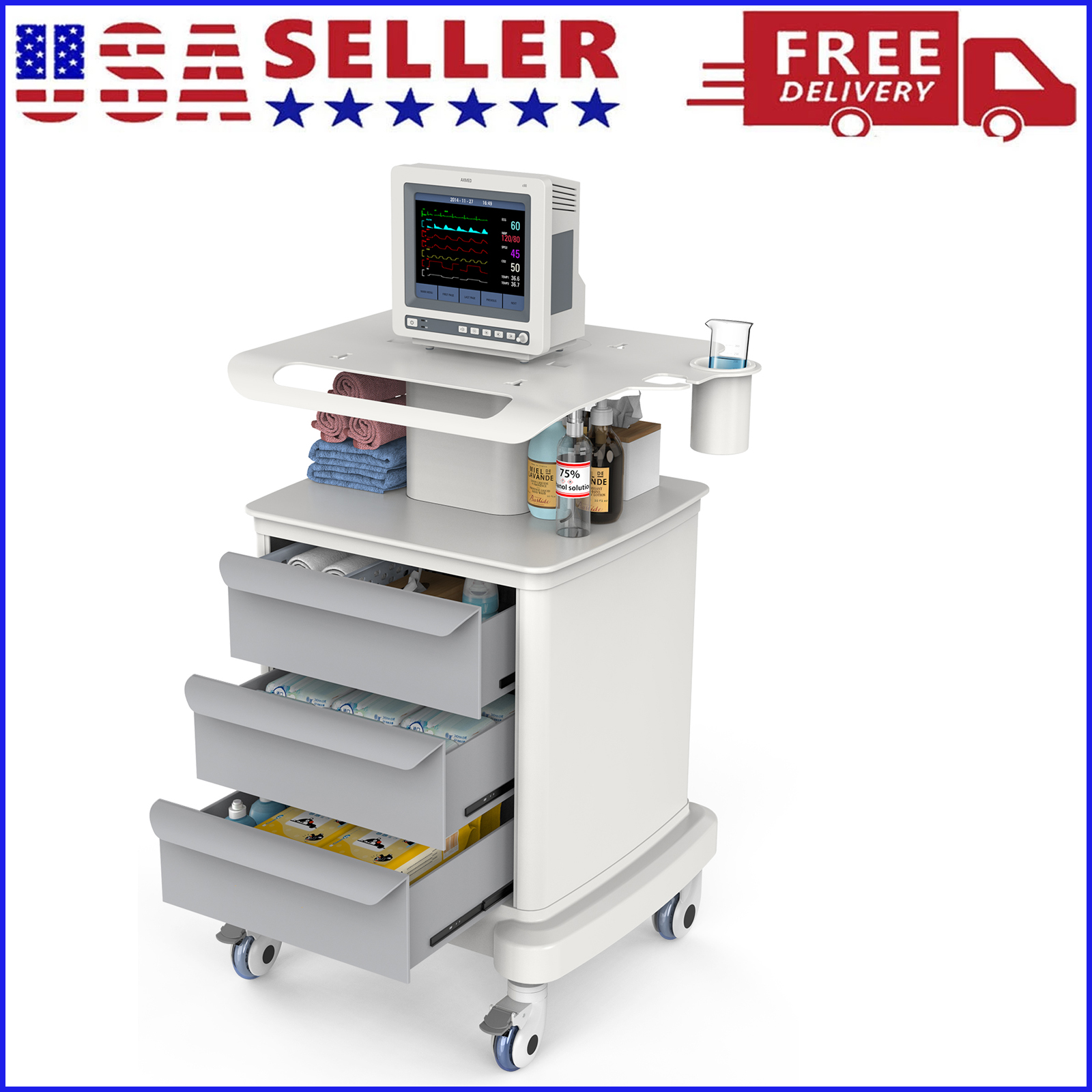 Heavy Equipment Storage - Medical Mobile Trolley Cart Rolling Utility