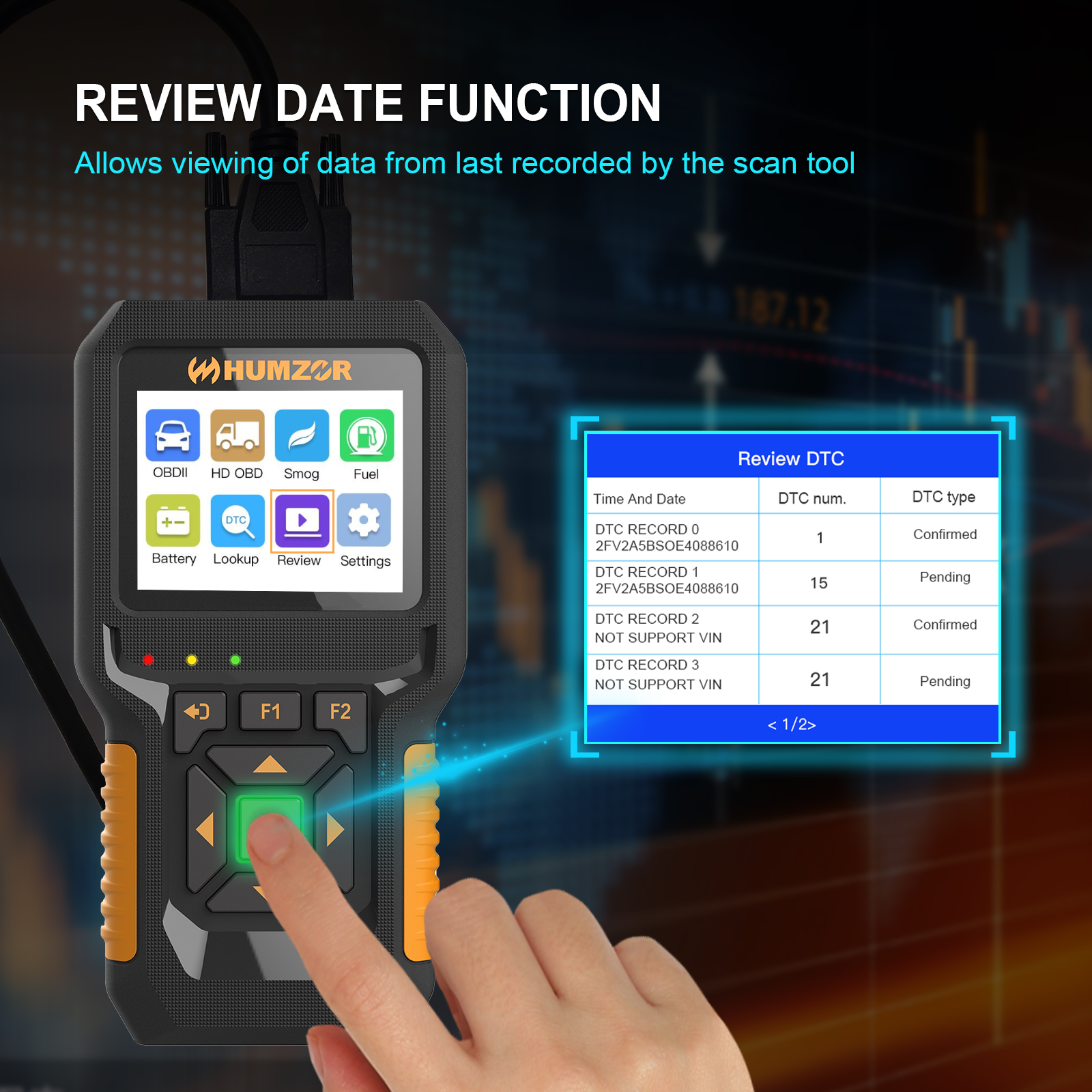 HUMZOR NC610 12V/24V Code Read - Heavy Equipment Diagnostic Tool のレビューと価格