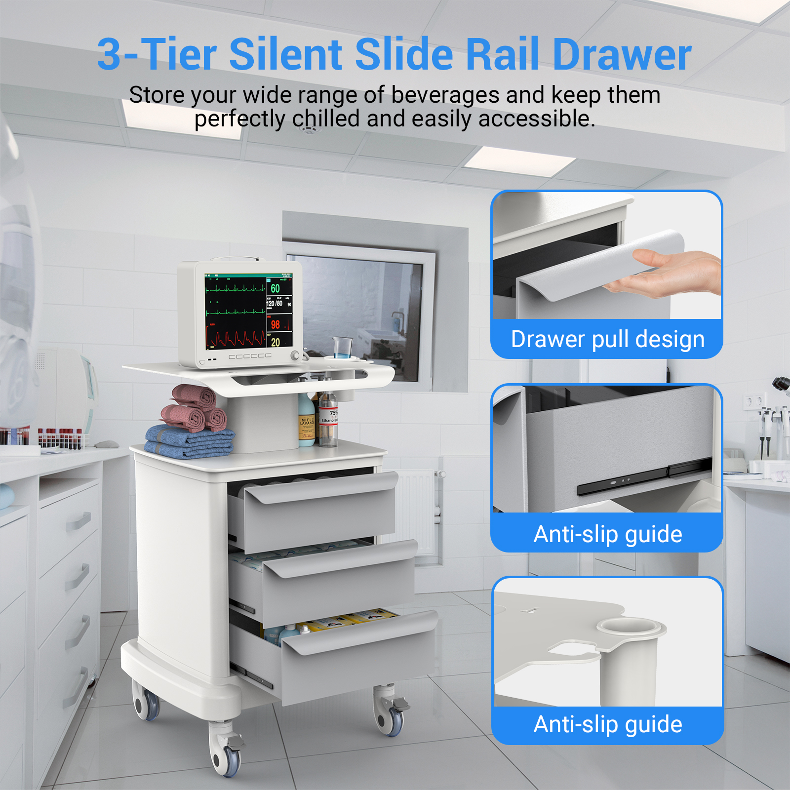 Medical Mobile Trolley Cart Ro - Heavy Equipment Storage のレビューと価格