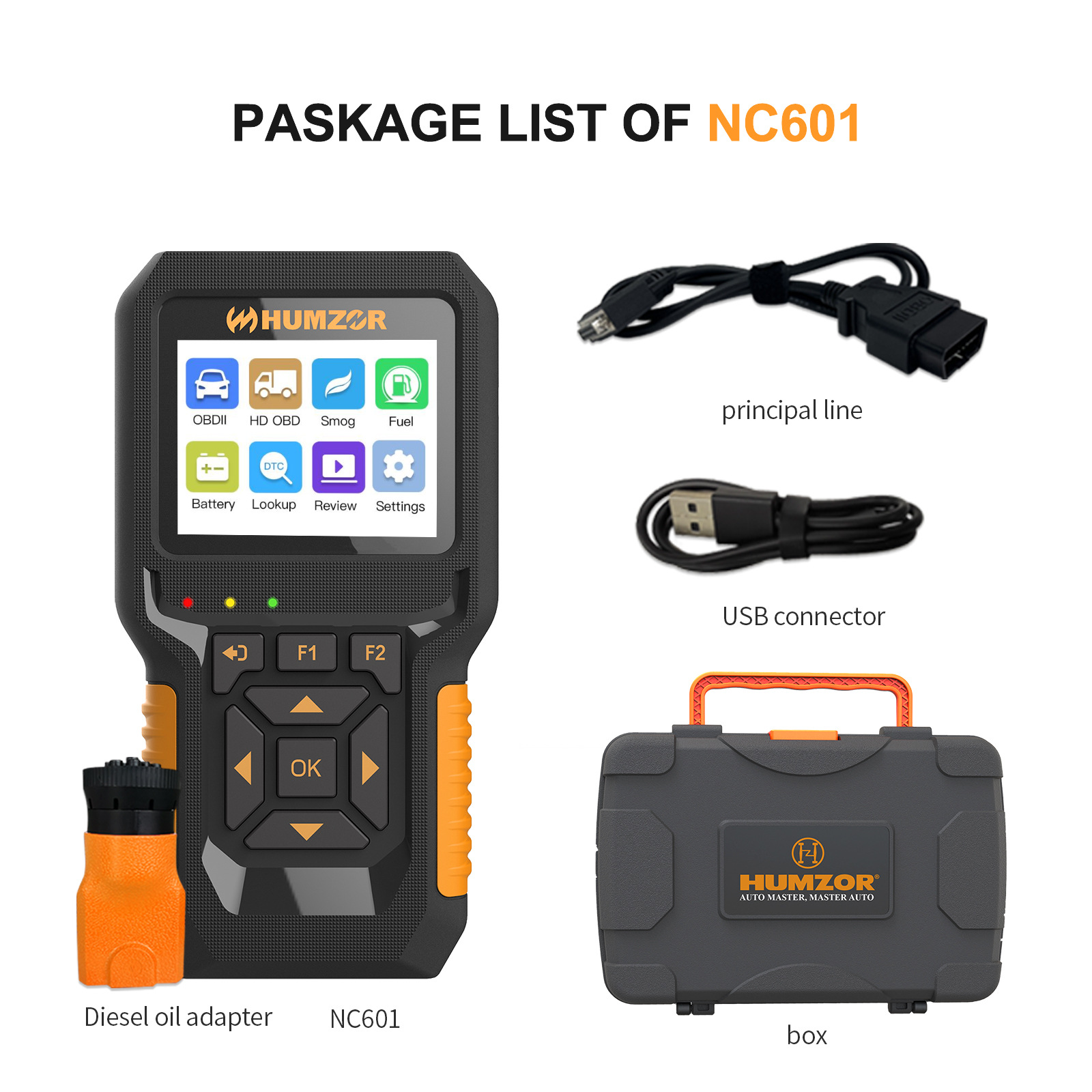 HUMZOE NC601 OBD Vehicle Detec - Heavy Equipment Diagnostic Tool のレビューと価格