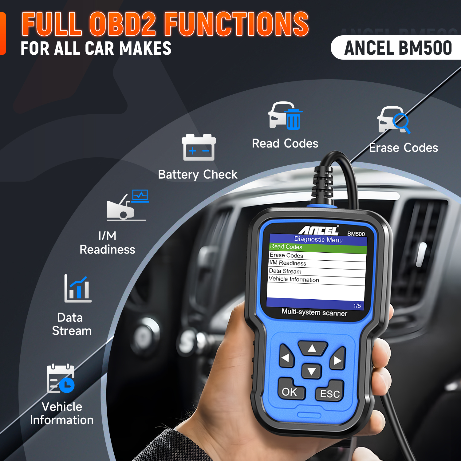 ANCEL BM500 Full System OBD2 S - Heavy Equipment Diagnostic Tool のレビューと価格