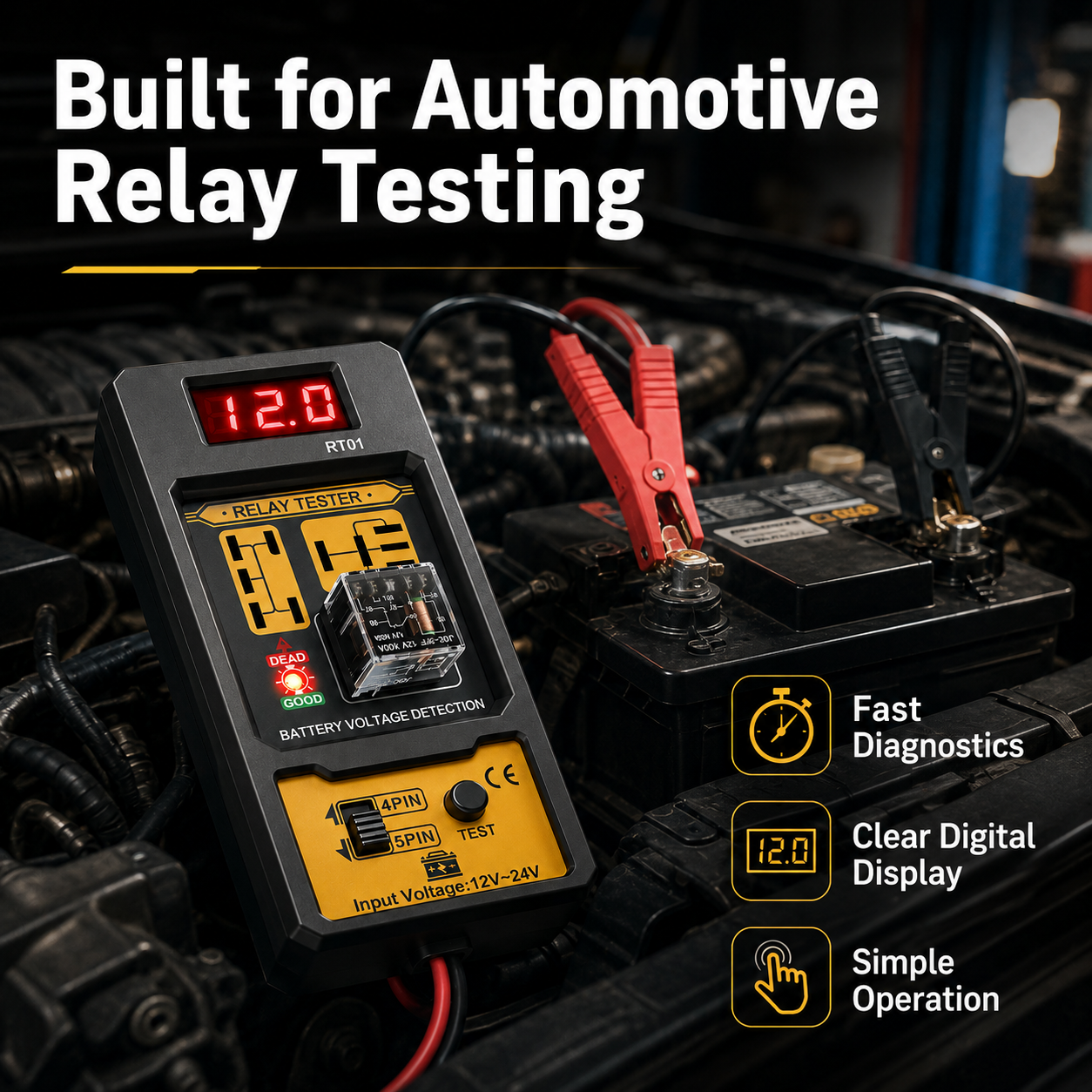 RT01 Car Relay Tester with Bat - Heavy Equipment Diagnostic Tool のレビューと価格